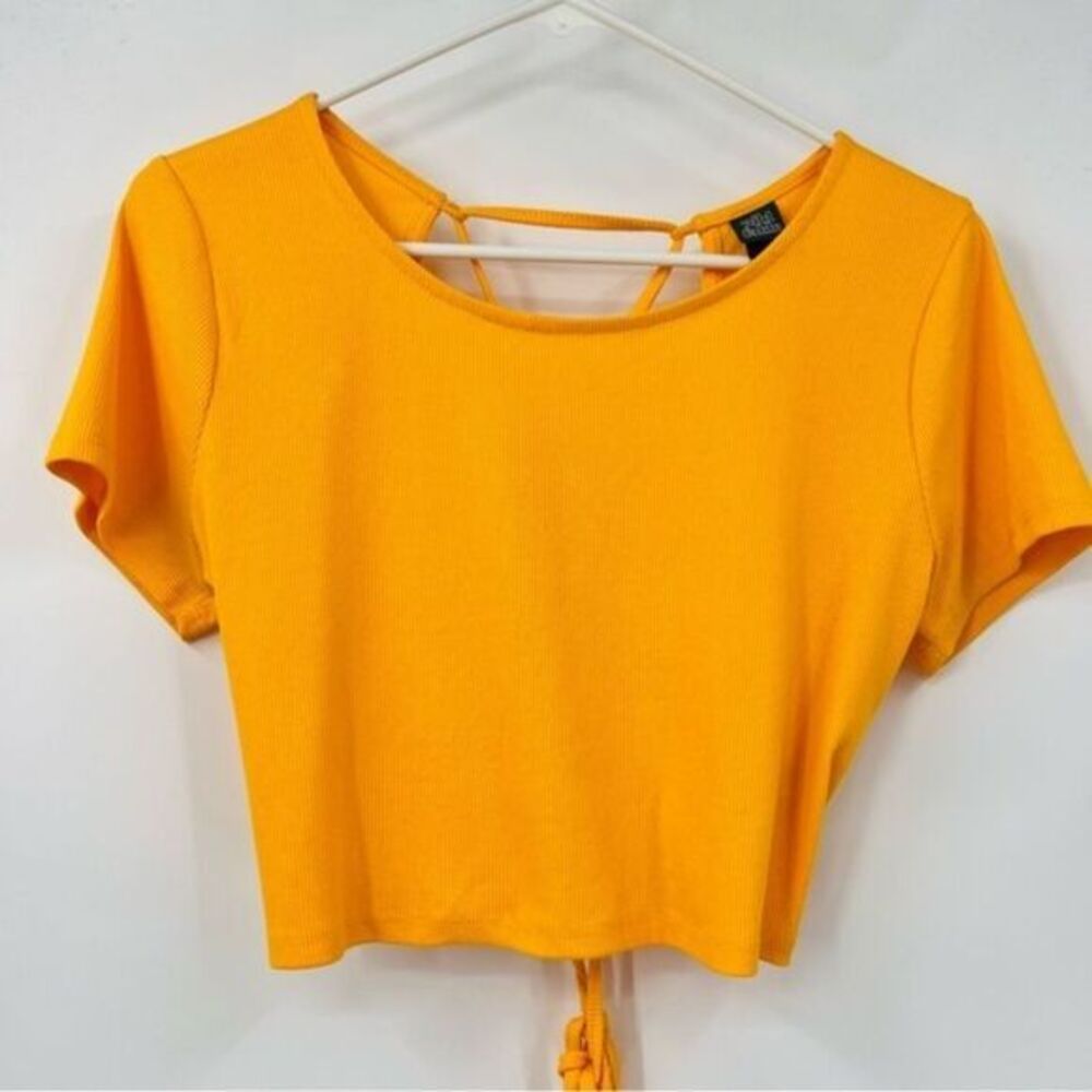 Wild Fable Women's Open Back‎ Strap Closure Yellow Crop-Top Size XL